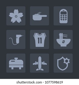 Premium set of fill icons. Such as communication, sport, pink, food, meat, travel, plane, meal, branch, dentist, telephone, nature, cherry, flower, bowl, mobile, dentistry, japan, medical, water, dish
