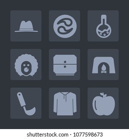 Premium set of fill icons. Such as crest, holiday, tooth, mon, tool, fresh, soup, clothing, drawer, cooking, christmas, home, jacket, hat, laboratory, pattern, kamon, technology, food, fruit, dental