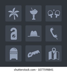 Premium set of fill icons. Such as tropical, palm, party, drink, communication, hat, phone, coconut, game, plant, road, beverage, lime, ball, summer, ice, map, competition, work, construction, nature