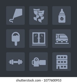 Premium set of fill icons. Such as technology, kite, healthy, milk, happy, fitness, fly, floral, camera, interior, childhood, food, leisure, nutrition, gym, furniture, bottle, kid, photo, home, house