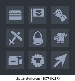Premium set of fill icons. Such as robot, sign, web, communication, hand, film, concept, transportation, mobile, shirt, microphone, asia, fast, airplane, aircraft, cursor, plane, fashion, japanese