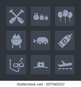 Premium set of fill icons. Such as travel, baby, kilogram, mask, carriage, texas, airplane, celebration, scuba, party, weight, bbq, birthday, sign, river, sport, hat, fitness, paddle, clean, west, sea