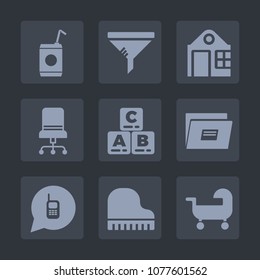 Premium set of fill icons. Such as kid, conditioner, phone, paper, building, ice, communication, filter, beverage, ringing, comfortable, baby, furniture, glass, document, fresh, telephone, clean, air