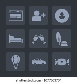 Premium set of fill icons. Such as human, profile, left, parachute, food, home, house, avatar, computer, website, internet, head, bus, black, wine, business, bedroom, furniture, alcohol, red, white