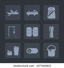 Premium set of fill icons. Such as deactivate, cylinder, house, paint, flight, turn, no, medicine, color, kitchen, interior, delivery, shipping, equipment, energy, off, airplane, airport, female, salt