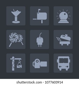 Premium set of fill icons. Such as sweet, correspondence, cocktail, candy, camera, home, party, lemon, message, boiler, drink, photographer, letter, energy, mail, sorcery, delivery, bar, mailbox, lime