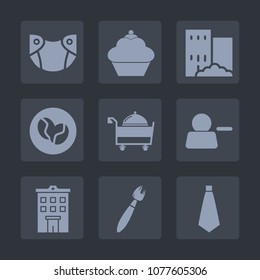 Premium set of fill icons. Such as bakery, account, real, building, cake, white, business, newborn, service, baby, care, city, architecture, diaper, cupcake, pictogram, cookie, sign, bean, hygiene