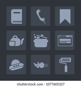 Premium set of fill icons. Such as bowling, call, education, bookmark, knife, kitchen, asian, beverage, web, teapot, telephone, space, learning, food, internet, paint, chinese, mobile, pin, japanese