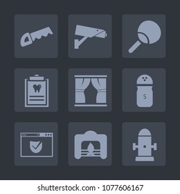 Premium set of fill icons. Such as check, department, dentistry, guard, patient, work, protection, ping, christmas, hydrant, table, website, water, tool, seasoning, sport, surveillance, dental, web