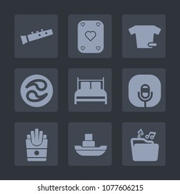Premium set of fill icons. Such as poker, microphone, sound, vessel, sea, t-shirt, shirt, fashion, radio, japanese, music, gambling, mon, pillow, game, kamon, japan, snack, black, bedroom, clothing