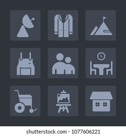 Premium set of fill icons. Such as drawing, apron, artist, white, home, art, handicap, woman, cook, radio, young, network, people, food, dinner, human, coat, clothing, signal, communication, pinafore