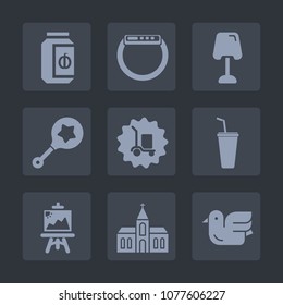 Premium set of fill icons. Such as cargo, bird, jam, child, cold, rattle, table, religious, drink, technology, interior, animal, screen, package, sky, touch, device, light, baby, juice, gadget, home