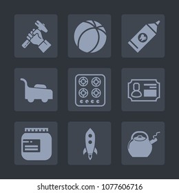 Premium set of fill icons. Such as launch, business, identity, grass, garden, occupation, construction, kick, football, kettle, goal, care, clean, id, industry, kitchen, glass, oven, food, work, stove