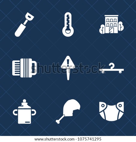 Premium set with fill icons. Such as danger, accordion, exclamation, fashion, construction, restaurant, mark, thermometer, instrument, cooking, real, sign, chicken, diaper, newborn, concept, celsius