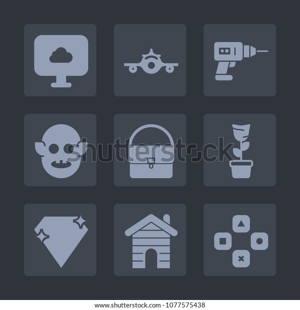 Premium Set Fill Icons Such Bag Stock Vector Royalty Free