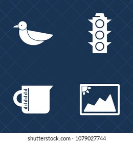 Premium set of fill vector icons. Such as container, kitchen, safety, equipment, liquid, traffic, group, natural, green, measurement, frame, black, nature, warning, stop, beaker, red, flight, blank