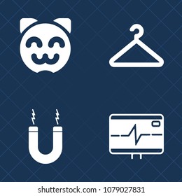 Premium set of fill vector icons. Such as female, clothes, person, horseshoe, attract, hanger, japanese, kitty, power, kitten, cat, rate, clothing, magnetic, heart, white, love, metal, health, sale