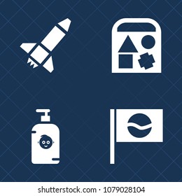 Premium set of fill vector icons. Such as culture, summer, shuttle, horse, landmark, teddy, child, technology, spaceship, rocket, happiness, kid, sakura, pagoda, japanese, game, car, cute, baby, duck