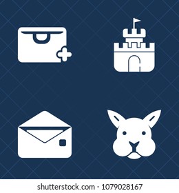 Premium set of fill vector icons. Such as shovel, play, tool, graphic, cartoon, vacation, address, communication, shop, rabbit, plastic, animal, bunny, letter, commerce, summer, business, bag, message