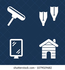 Premium set of fill vector icons. Such as water, scuba, poster, activity, brush, business, construction, city, handle, tool, repair, billboard, concept, object, frame, element, work, banner, road, sea