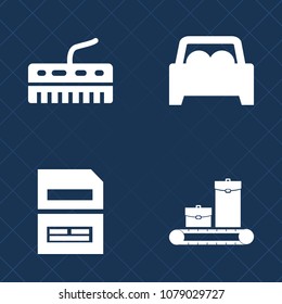 Premium set of fill vector icons. Such as document, car, travel, luggage, note, classic, trolley, key, button, folder, transportation, save, music, musical, auto, sound, briefcase, data, suitcase, bag