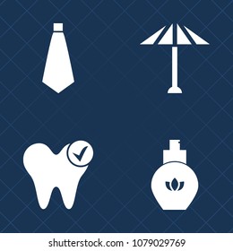 Premium set of fill vector icons. Such as healthy, tie, mouth, suit, broken, bottle, dentist, dental, formal, kimono, health, paper, clothing, traditional, oriental, asia, japanese, care, aroma, tooth
