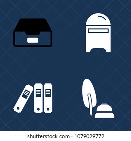 Premium set of fill vector icons. Such as archive, office, file, envelope, letterbox, web, paperwork, box, document, data, black, calligraphy, folder, directory, ink, mailbox, element, information