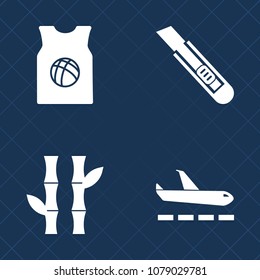 Premium set of fill vector icons. Such as sign, luggage, t-shirt, equipment, airplane, sport, shirt, ball, plane, tree, airport, branch, asia, knife, green, uniform, chinese, cutter, transport, game