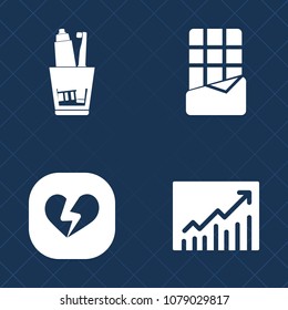 Premium set of fill vector icons. Such as tooth, success, dentist, care, heart, toothbrush, valentine, day, sign, progress, delicious, health, dessert, brush, shape, romance, up, white, dark, business