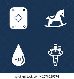 Premium set of fill vector icons. Such as wooden, fun, beverage, win, card, object, horse, cabernet, fortune, alcohol, luck, nature, childhood, gambling, black, vegas, drop, clean, liquid, baby, game