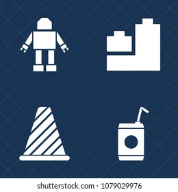 Premium set of fill vector icons. Such as ball, highway, fresh, futuristic, duck, glass, refreshment, sign, robot, ice, horse, machine, soda, drink, traffic, bear, road, cold, cyborg, toy, future, car