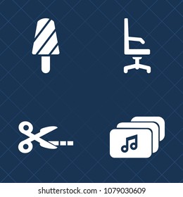 Premium set of fill vector icons. Such as stick, home, file, room, seat, lolly, sign, document, interior, popsicle, cream, style, frozen, modern, tailor, web, tool, video, cool, object, refreshing