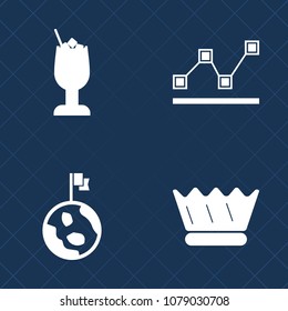 Premium set of fill vector icons. Such as stats, diagram, drink, alcohol, martini, bar, graph, astronomy, lemon, refreshment, king, report, jewelry, presentation, chart, juice, beverage, information