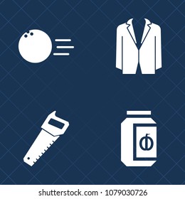 Premium set of fill vector icons. Such as container, male, recreation, silhouette, leisure, person, suit, lane, alley, sweet, food, construction, bowling, equipment, businessman, label, office, glass