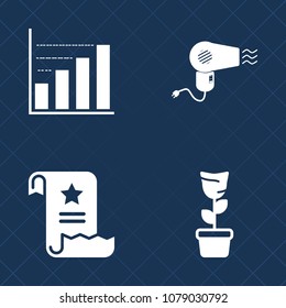 Premium set of fill vector icons. Such as presentation, hair, air, page, flower, hairdresser, information, room, concept, graphic, green, paper, barber, natural, growth, web, white, garden, sign, bar