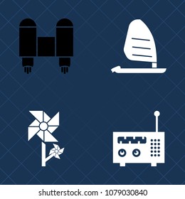 Premium set of fill vector icons. Such as petal, sport, water, speed, music, space, pink, surfing, extreme, surf, surfer, bloom, blue, wind, leaf, science, man, web, exploration, spaceship, nature