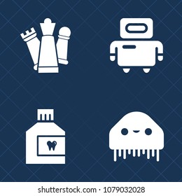 Premium set of fill vector icons. Such as knight, hygiene, healthy, dental, ufo, clean, castle, pawn, mouth, creature, wash, game, care, robotic, piece, extraterrestrial, health, oral, digital, queen