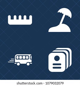 Premium set of fill vector icons. Such as care, island, identification, tree, travel, comb, identity, nature, bus, healthy, city, traffic, transport, vacation, name, transportation, hairbrush, id, sea