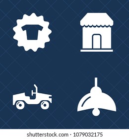Premium set of fill vector icons. Such as power, fashion, transportation, silhouette, store, blank, sign, gift, electricity, delivery, auto, basket, polo, business, bulb, money, illumination, sale