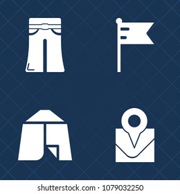 Premium set of fill vector icons. Such as model, sign, location, country, banner, american, patriot, vacation, pants, national, nation, woman, tent, elegant, place, adventure, white, leisure, map, red