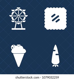 Premium set of fill vector icons. Such as collection, white, raw, strawberry, vegetable, post, carrot, summer, circle, postage, wheel, travel, sweet, letter, cone, postcard, park, ice, healthy, eye