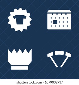 Premium set of fill vector icons. Such as apparel, fashion, textile, landing, parachute, parachuting, queen, plan, princess, t-shirt, collection, calendar, event, royal, week, skydiver, shirt, office
