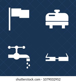 Premium set of fill vector icons. Such as camera, wash, basin, sign, heat, national, faucet, concept, media, shape, glasses, map, collection, banner, nation, modern, metal, kitchen, boiler, smart, tap