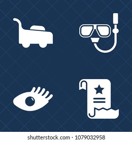 Premium set of fill vector icons. Such as care, lawn, snorkel, summer, skin, diving, beautiful, mask, grass, garden, document, ocean, smile, body, beauty, paper, beach, female, sport, mower, sea, sign