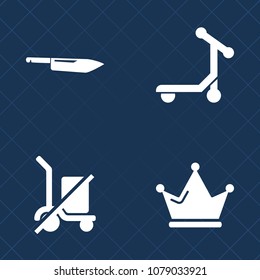 Premium set of fill vector icons. Such as plane, scooter, signature, scale, receiving, shopping, royal, web, motor, metal, cook, sign, king, weight-scale, jewelry, cooking, chef, luxury, speed, queen