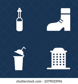 Premium set of fill vector icons. Such as prosthesis, laboratory, dentistry, casual, footwear, architecture, tea, business, clothing, medicine, tooth, bank, technology, shoe, medical, boot, city, lab