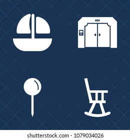 Premium set of fill vector icons. Such as navigation, arrow, seat, hotel, sea, map, ship, place, elevator, cargo, ocean, boat, marker, modern, down, chair, point, location, style, furniture, sign, up