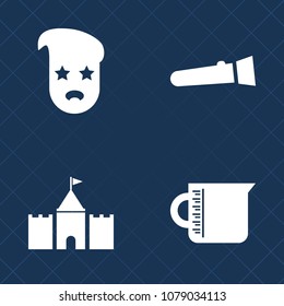 Premium set of fill vector icons. Such as night, transparent, vintage, glass, spotlight, sign, retro, lamp, antenna, torch, utensil, electric, internet, old, kitchen, beaker, lantern, modern, wireless