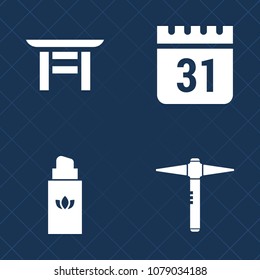 Premium set of fill vector icons. Such as female, beauty, shinto, religion, cosmetic, construction, bottle, hammer, event, time, aroma, month, date, smell, tourism, elegance, day, traditional, shrine