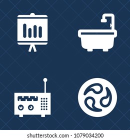 Premium set of fill vector icons. Such as speaker, toilet, diagram, japan, traditional, template, cover, plum, pattern, asia, data, web, business, music, background, document, equipment, home, male